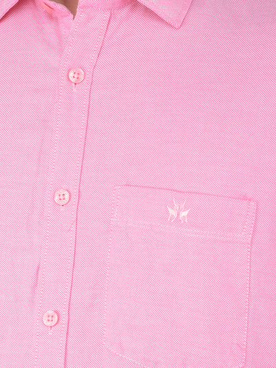 Pink 100% Cotton Shirt-Men Shirts-Crimsoune Club