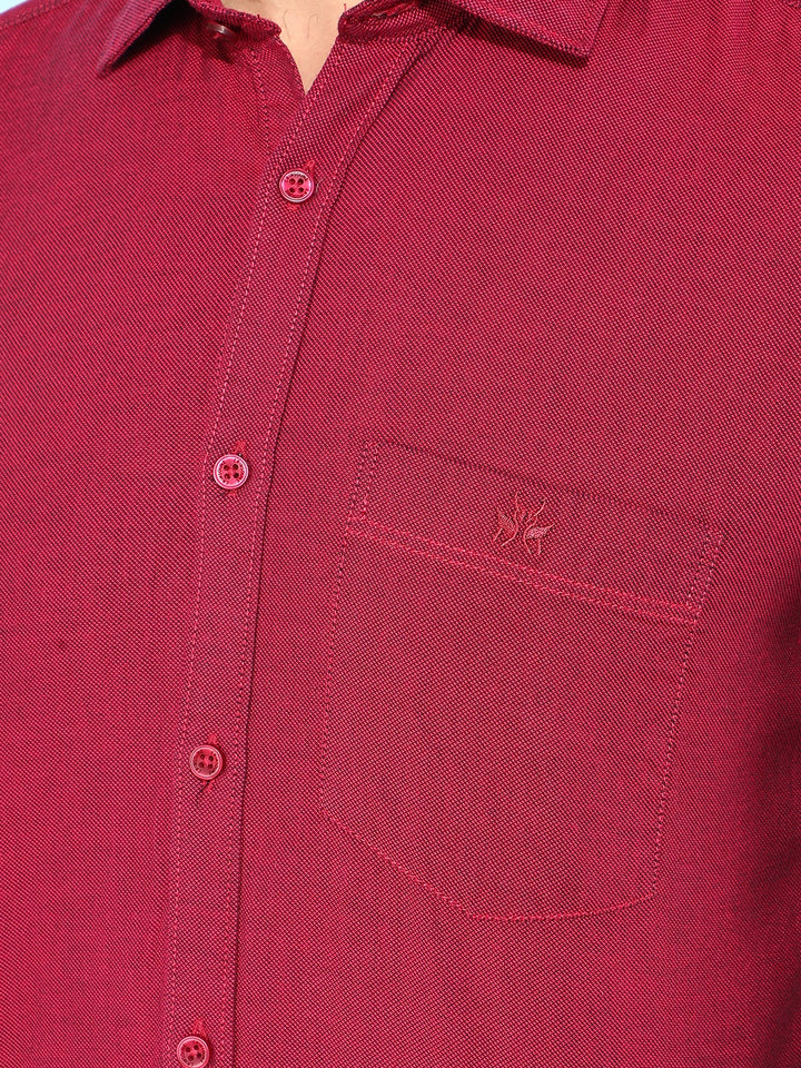 Maroon 100% Cotton Shirt-Men Shirts-Crimsoune Club