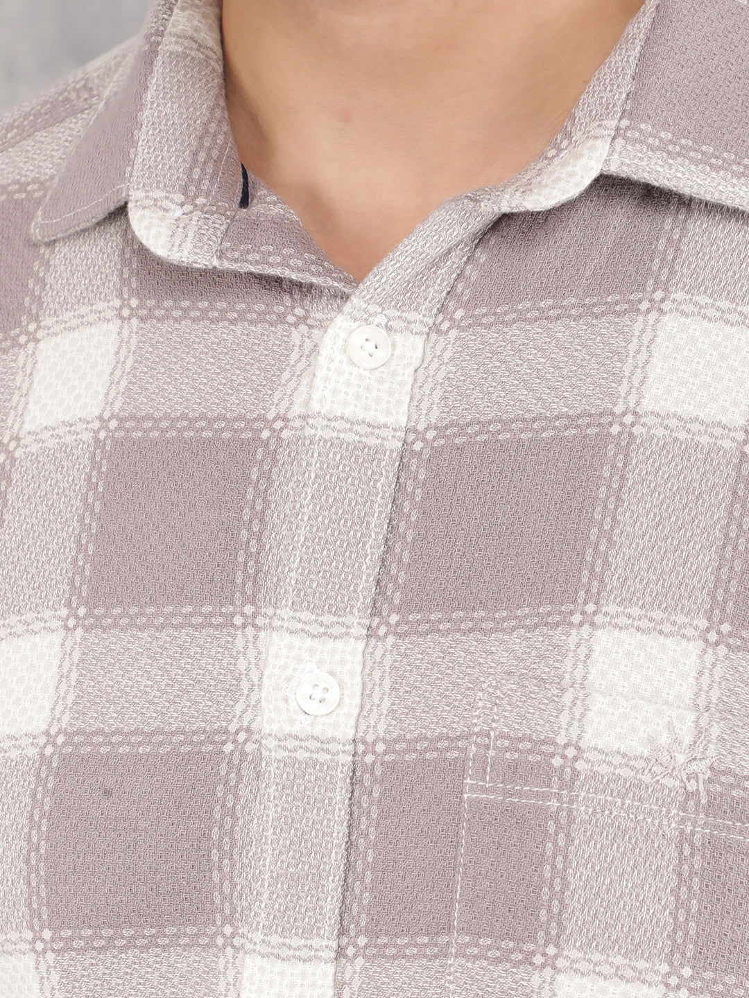 Purple Checked 100% Cotton Shirt-Men Shirts-Crimsoune Club