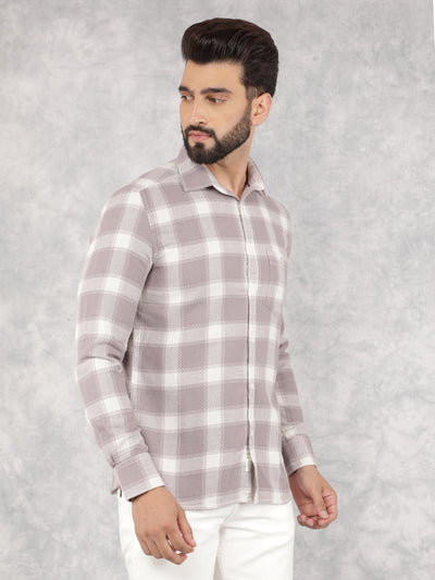 Purple Checked 100% Cotton Shirt-Men Shirts-Crimsoune Club