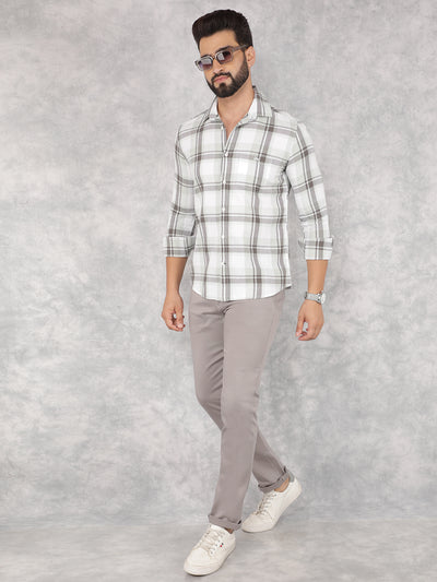 Green Checked 100% Cotton Shirt-Men Shirts-Crimsoune Club