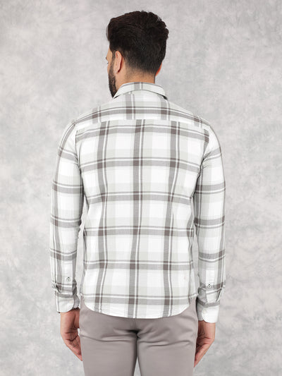 Green Checked 100% Cotton Shirt-Men Shirts-Crimsoune Club