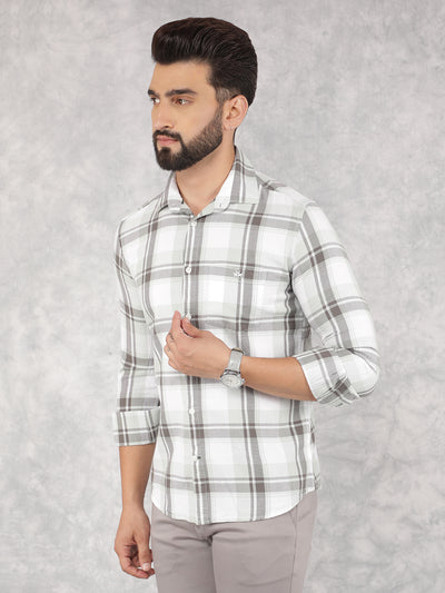 Green Checked 100% Cotton Shirt-Men Shirts-Crimsoune Club