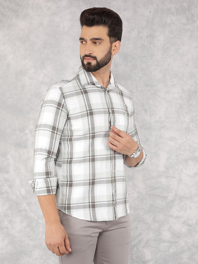 Green Checked 100% Cotton Shirt-Men Shirts-Crimsoune Club