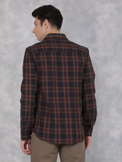 Black 100% Cotton Checked Shirt-Men Shirts-Crimsoune Club