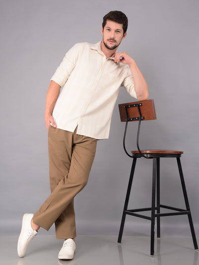 White 100% Cotton Checked Shirt-Men Shirts-Crimsoune Club