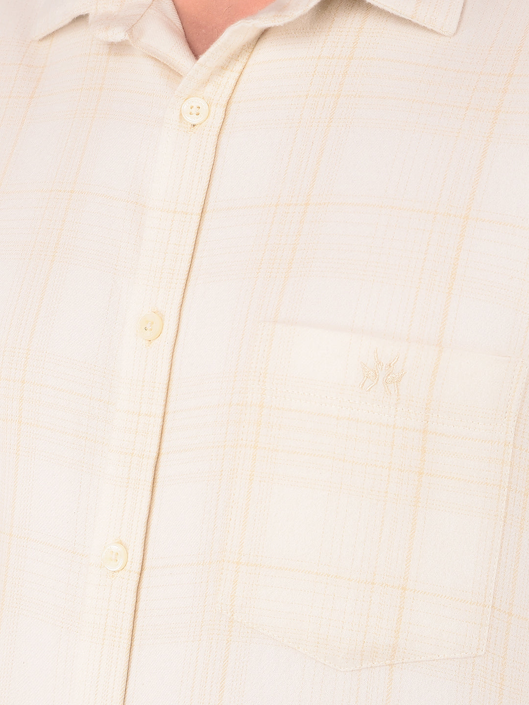 White 100% Cotton Checked Shirt-Men Shirts-Crimsoune Club