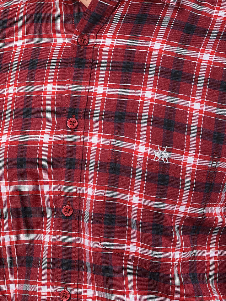 Mustard Checked Shirt-Men Shirts-Crimsoune Club