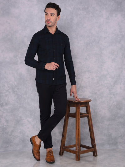 Green Checked 100% Cotton Shirt-Men Shirts-Crimsoune Club