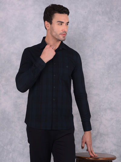 Green Checked 100% Cotton Shirt-Men Shirts-Crimsoune Club