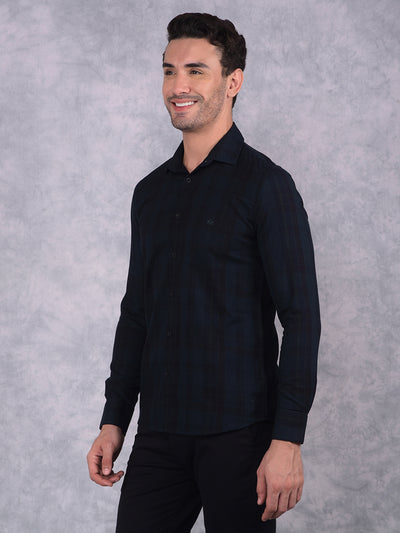 Green Checked 100% Cotton Shirt-Men Shirts-Crimsoune Club