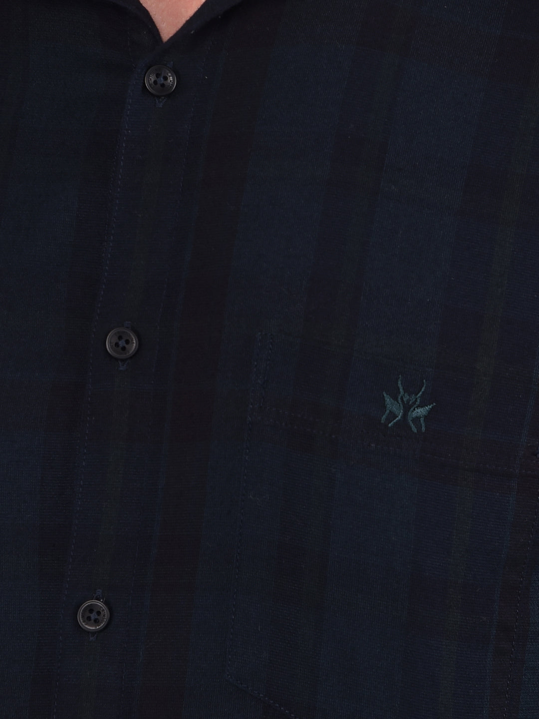 Green Checked 100% Cotton Shirt-Men Shirts-Crimsoune Club