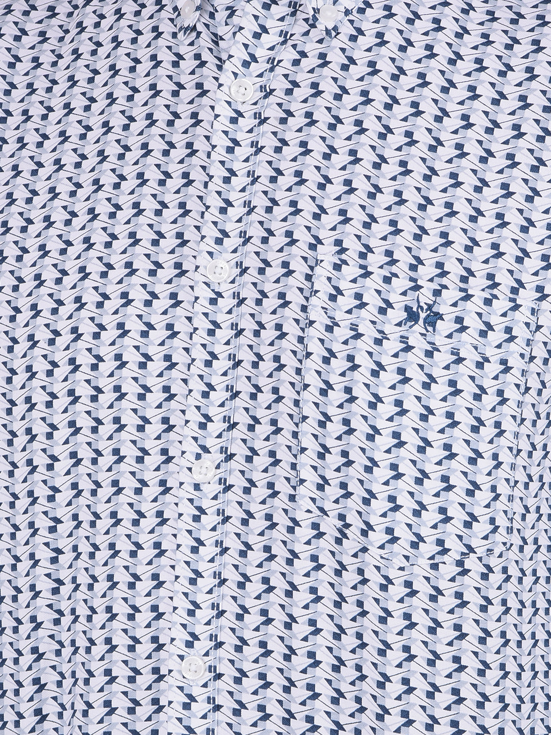Navy Blue Printed 100% Cotton Shirt-Men Shirts-Crimsoune Club