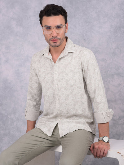 Green Printed Shirt-Men Shirts-Crimsoune Club