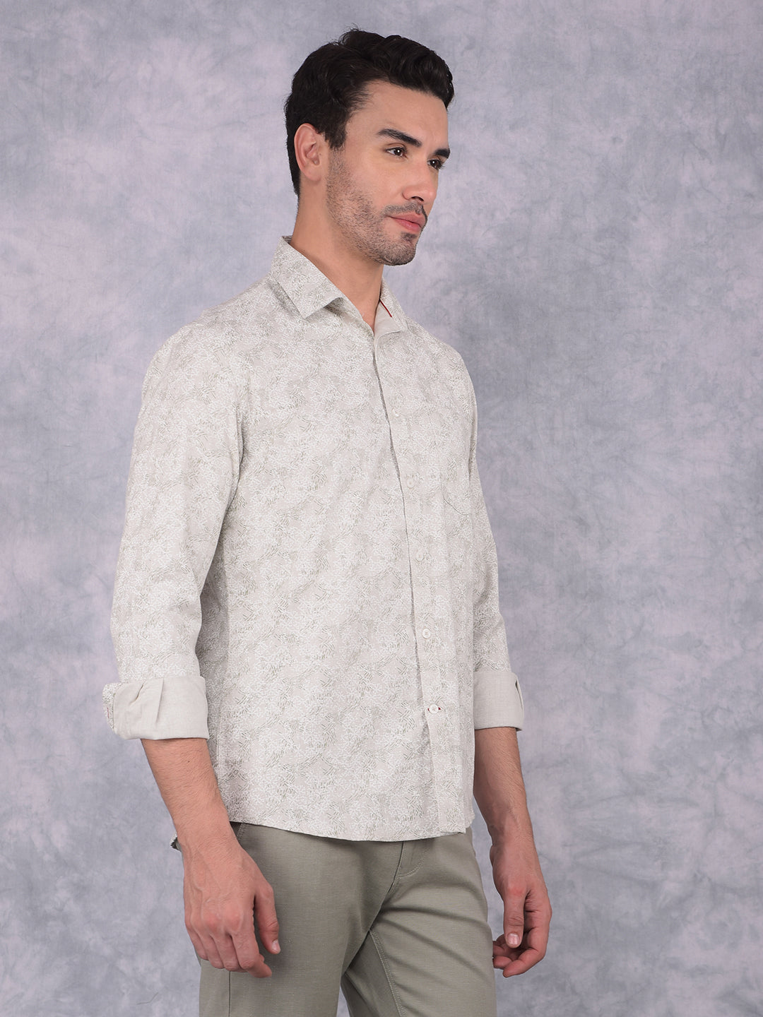 Green Printed Shirt-Men Shirts-Crimsoune Club