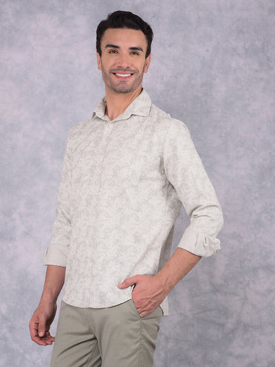 Green Printed Shirt-Men Shirts-Crimsoune Club