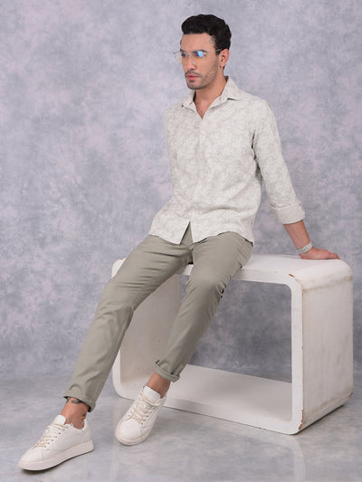 Green Printed Shirt-Men Shirts-Crimsoune Club