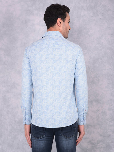 Blue Printed Shirt-Men Shirts-Crimsoune Club
