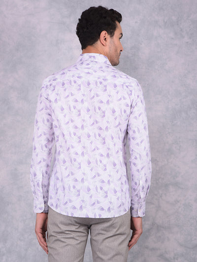Purple Printed 100% Cotton Shirt-Men Shirts-Crimsoune Club