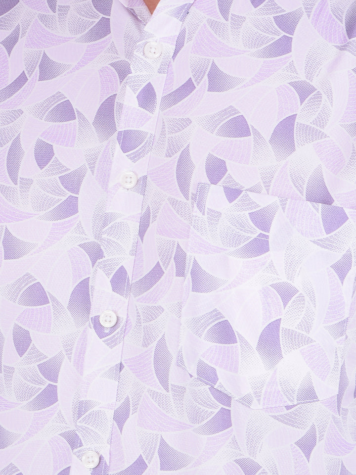 Purple Printed 100% Cotton Shirt-Men Shirts-Crimsoune Club