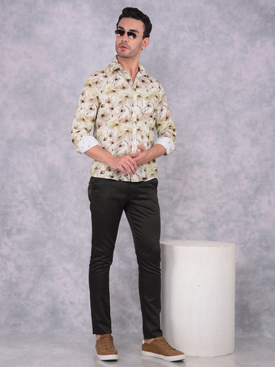 Multi-Color Floral Print 100% Cotton Corduroy Shirt-Men Shirts-Crimsoune Club