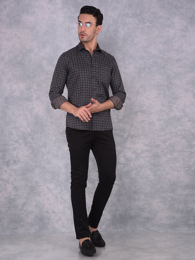 Black Checked Shirt-Men Shirts-Crimsoune Club