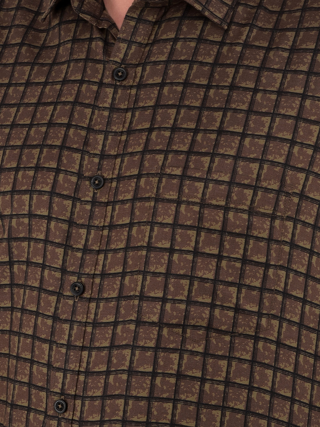 Brown Checked Check Shirt-Men Shirts-Crimsoune Club