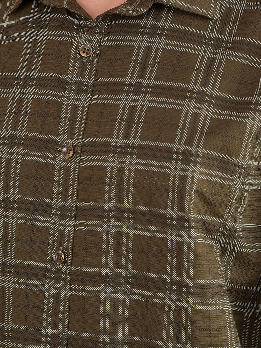 Brown Checked Shirt-Men Shirts-Crimsoune Club