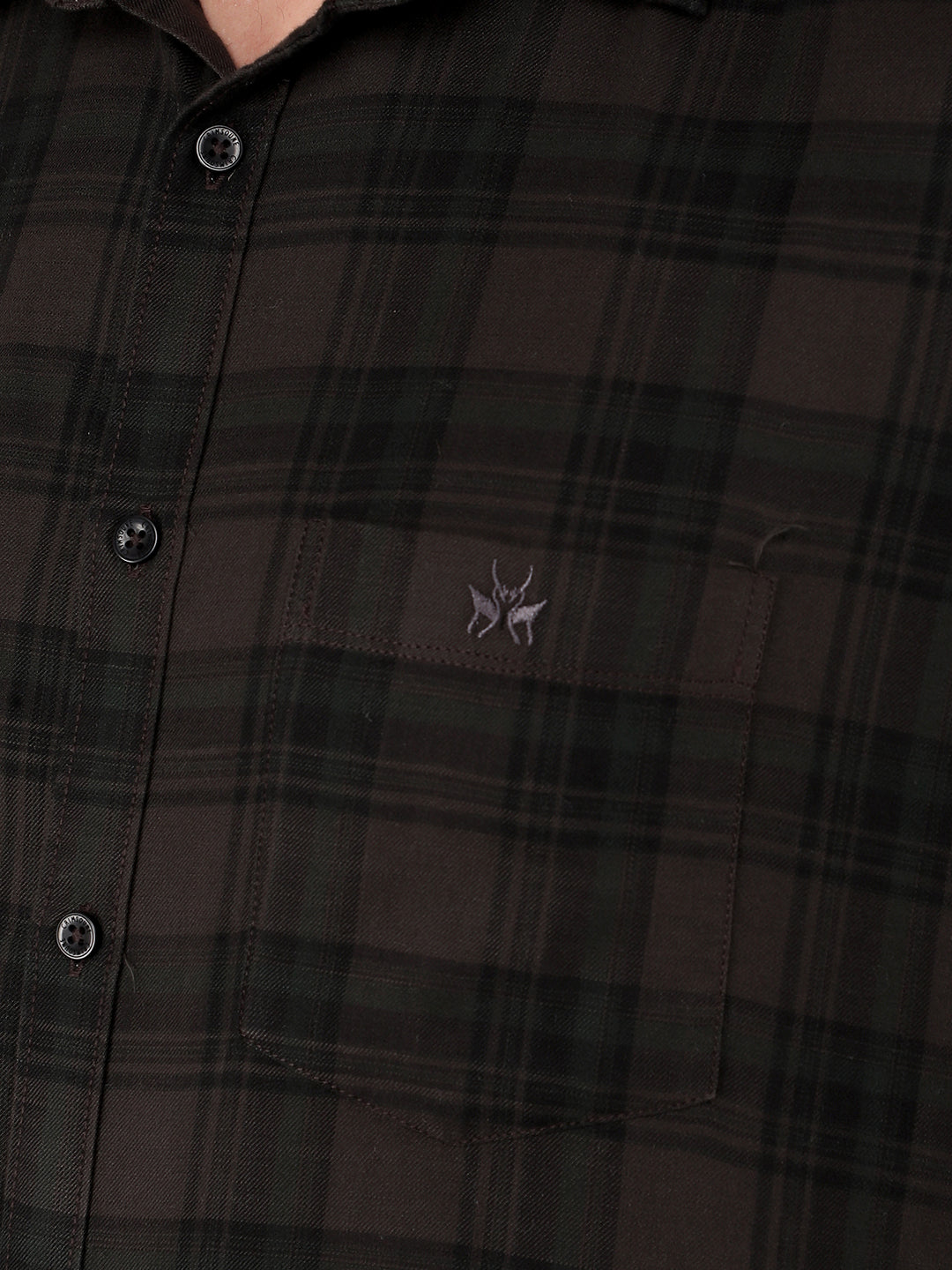 Brown 100% Cotton Checked Shirt-Men Shirts-Crimsoune Club