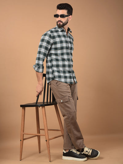 Green Checked Shirt-Men Shirts-Crimsoune Club
