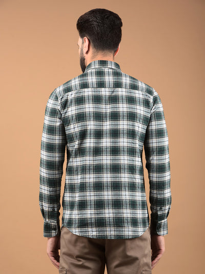 Green Checked Shirt-Men Shirts-Crimsoune Club