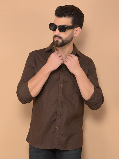 Brown Shirt-Men Shirts-Crimsoune Club