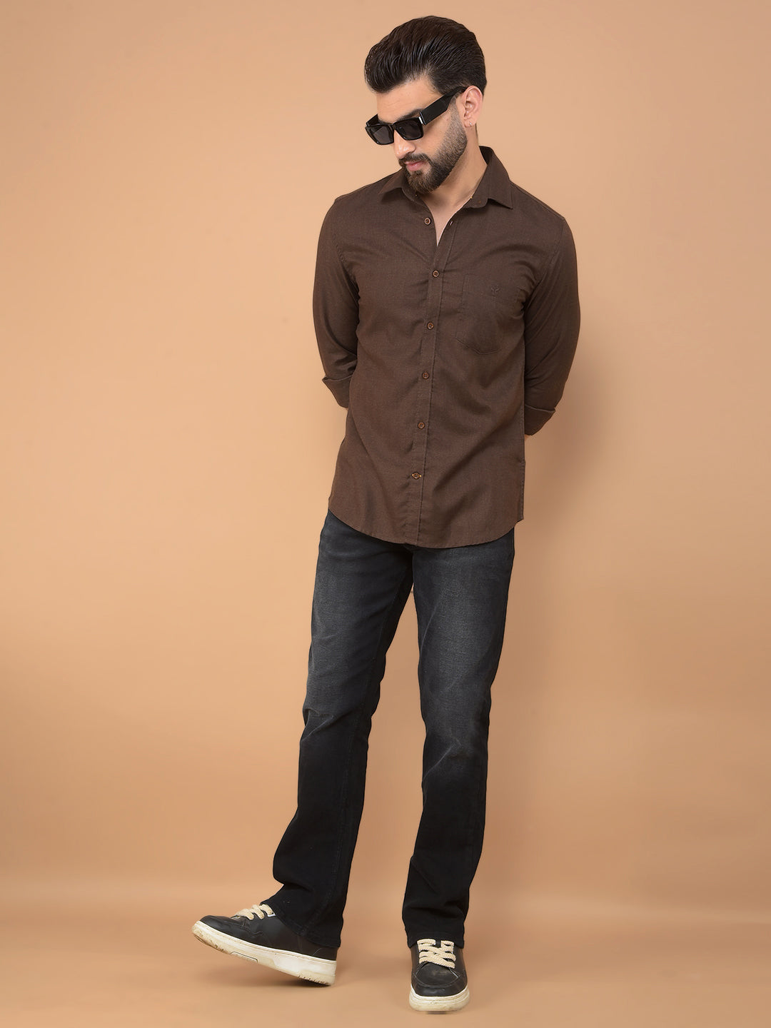 Brown Shirt-Men Shirts-Crimsoune Club