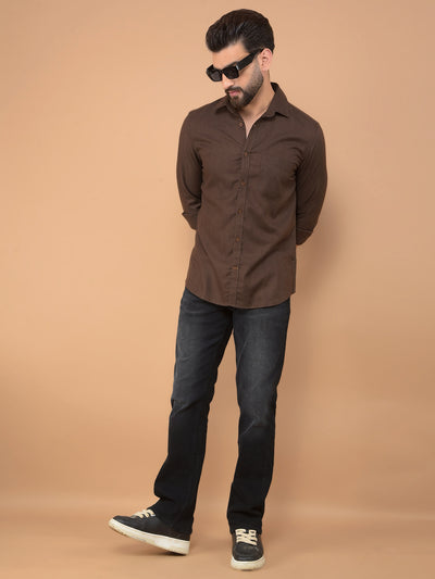 Brown Shirt-Men Shirts-Crimsoune Club