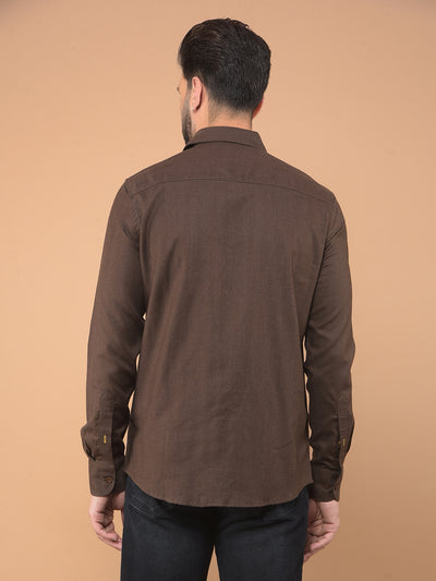Brown Shirt-Men Shirts-Crimsoune Club