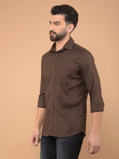 Brown Shirt-Men Shirts-Crimsoune Club