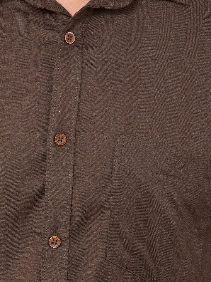 Brown Shirt-Men Shirts-Crimsoune Club