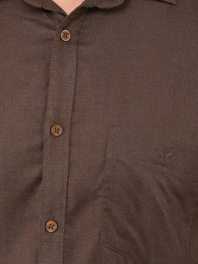 Brown Shirt-Men Shirts-Crimsoune Club