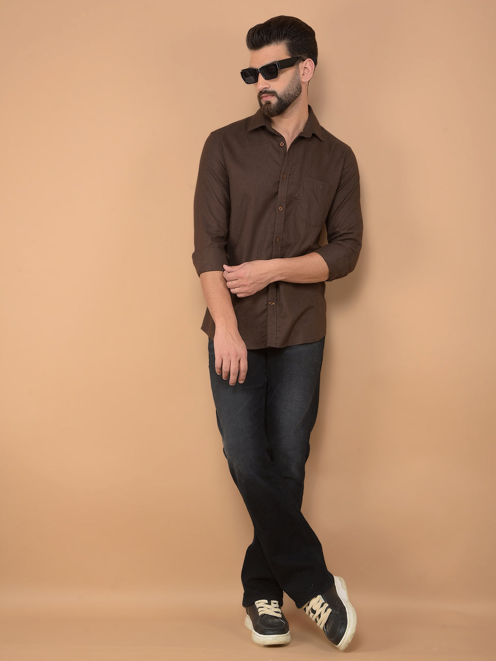Brown Shirt-Men Shirts-Crimsoune Club