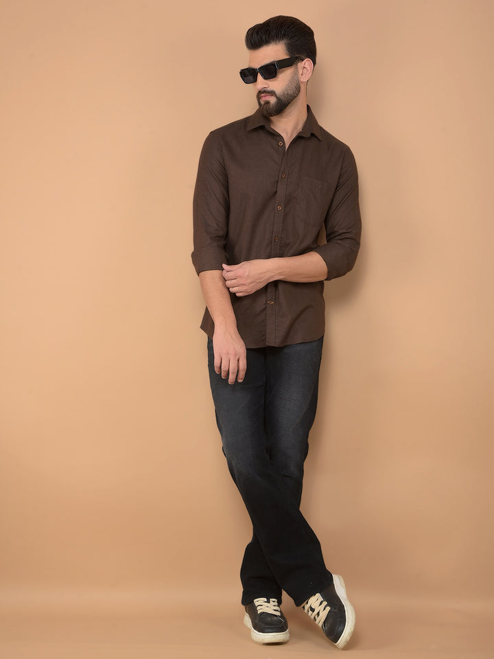 Brown Shirt-Men Shirts-Crimsoune Club