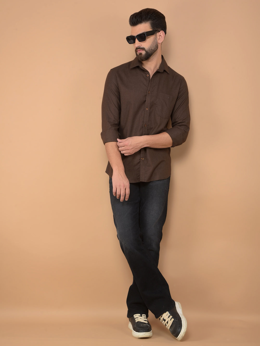 Brown Shirt-Men Shirts-Crimsoune Club