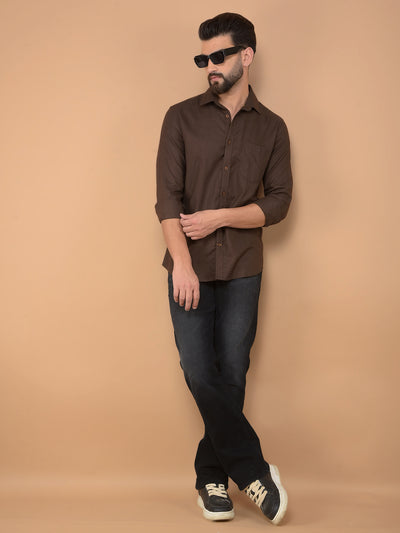 Brown Shirt-Men Shirts-Crimsoune Club
