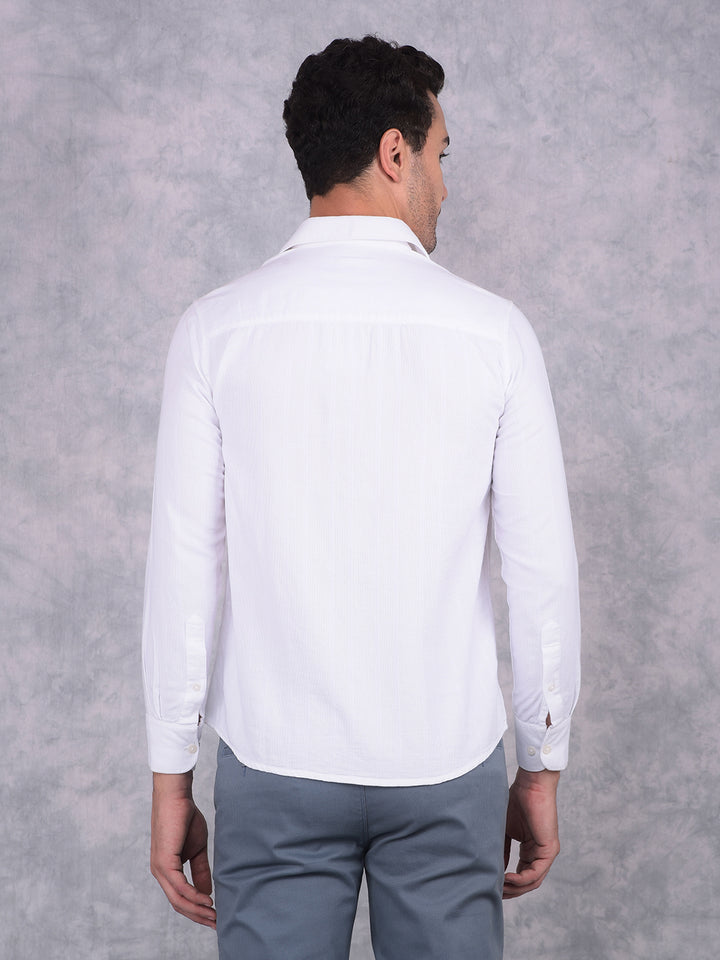 White 100% Cotton Shirt-Men Shirts-Crimsoune Club