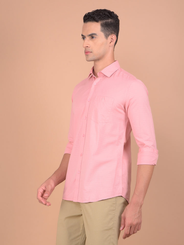 Pink Horizontal Stripes Shirt-Men Shirts-Crimsoune Club