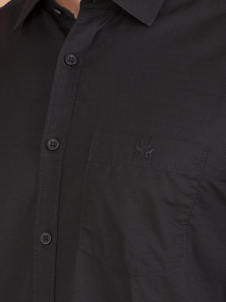 Black Horizontal Stripes Shirt-Men Shirts-Crimsoune Club