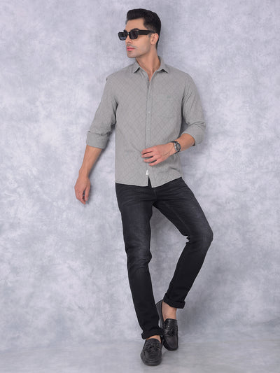 Green Printed 100% Cotton Shirt-Men Shirts-Crimsoune Club