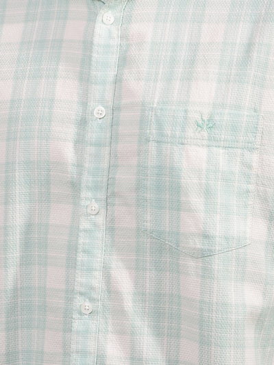 Green Checked 100% Cotton Shirt-Men Shirts-Crimsoune Club