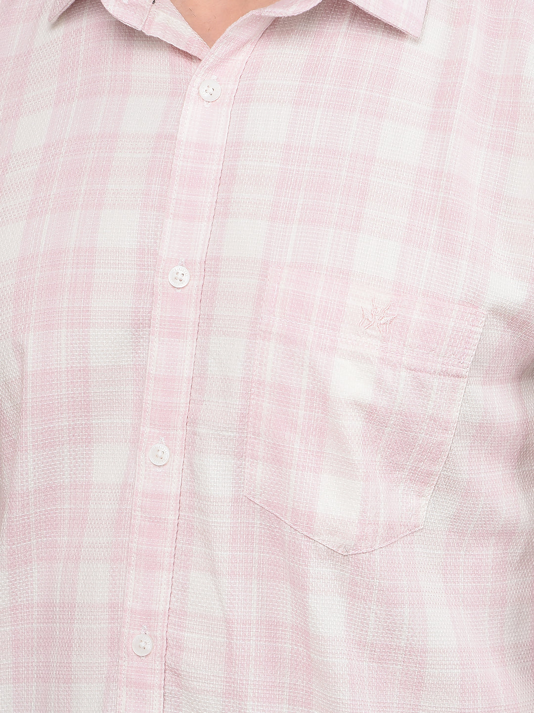 Pink Checked 100% Cotton Shirt-Men Shirts-Crimsoune Club