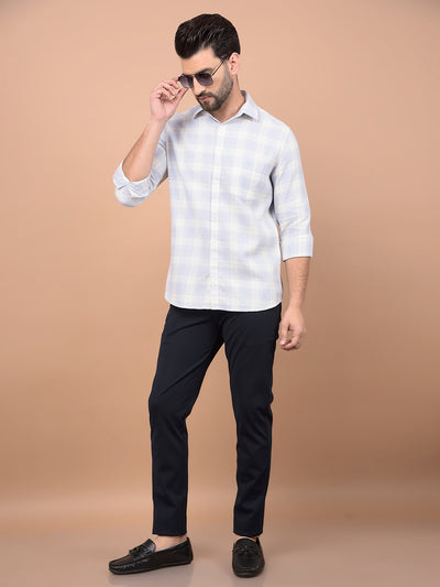 Purple Checked 100% Cotton Shirt-Men Shirts-Crimsoune Club