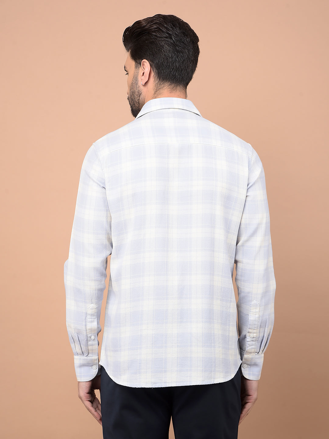 Purple Checked 100% Cotton Shirt-Men Shirts-Crimsoune Club